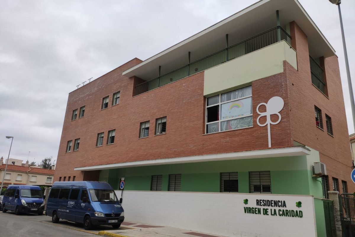 Fachada del edificio de la residencia de gravemente afectados