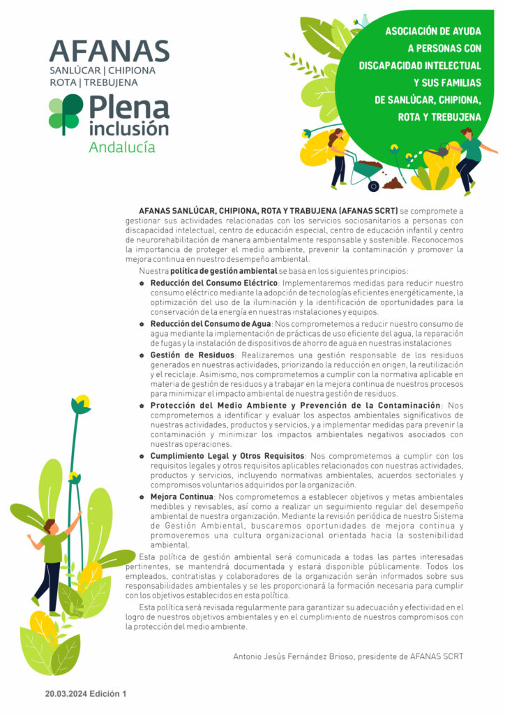 Política de gestión ambiental Afanas SCRT